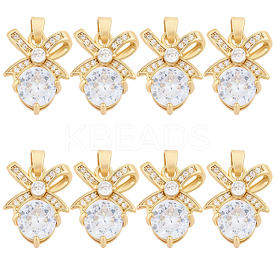 8Pcs Brass Micro Pave Cubic Zirconia Pendants FIND-BBC0004-28B-01-1