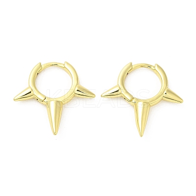 Rack Plating Brass Spike Hoop Earrings for Women EJEW-D059-19G-1