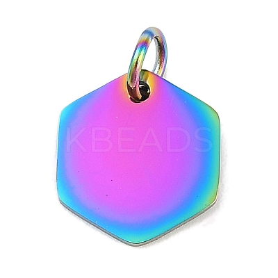 Ion Plating(IP) 304 Stainless Steel Stamping Blank Tag Charms LS-STAS-I311-24RC-1