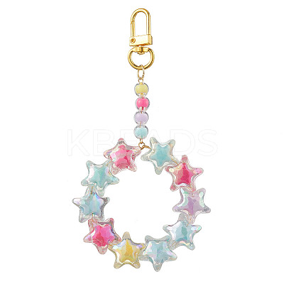 Acrylic Star Pendant Decoration HJEW-JM02032-1