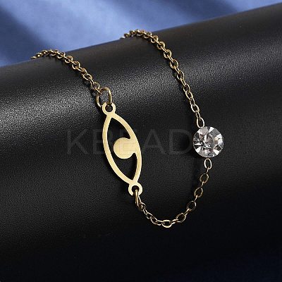 201 Stainless Steel Cable Chain Bracelets BJEW-H205-01B-G-1