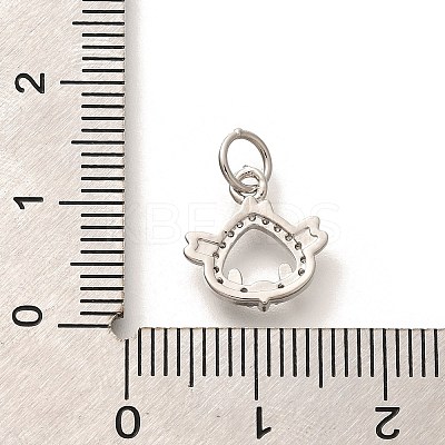 Rack Plating Brass Micro Pave Cubic Zirconia Pendants KK-H508-28P-11-1