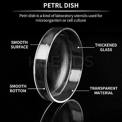 Flat Round Glass Biochemical Petri Dish GLAA-OC0001-17-1