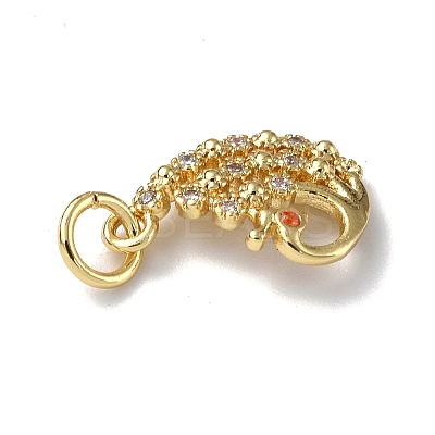 Brass Micro Pave Cubic Zirconia Charms ZIRC-F131-20G-1