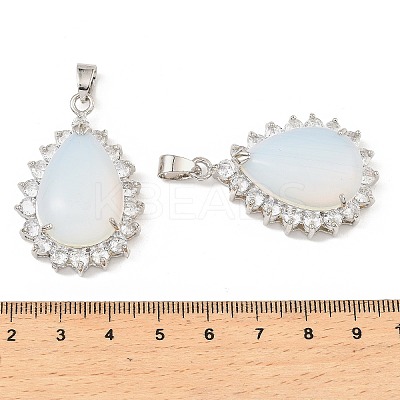 Opalite & Rhinestone Pendants G-K338-31P-03-1
