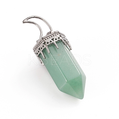Natural Green Aventurine Pointed Big Pendants G-I275-01D-1