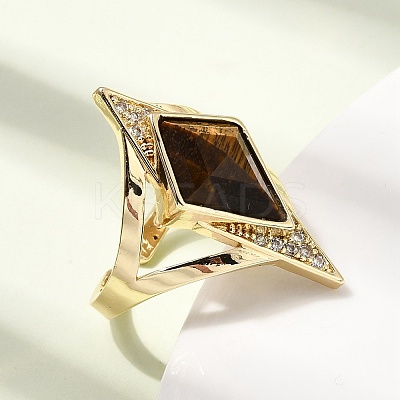Brass Micro Pave Cubic Zirconia Cuff Rings for Women GG-CBA7610-11G-1