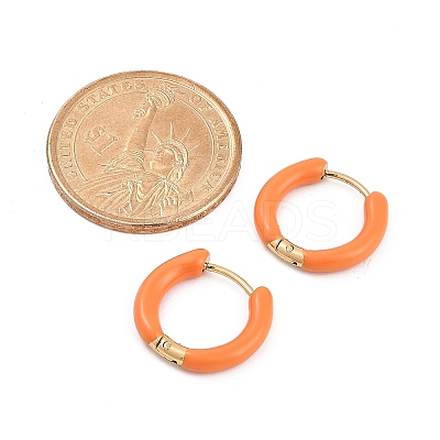 PVD Vacuum Plating 201 Stainless Steel Enamel Hoop Earrings EJEW-Q002-07G-1
