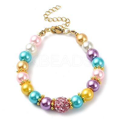 Glass Imitation Pearl Beaded Bracelets for Women BJEW-JB10033-01-1