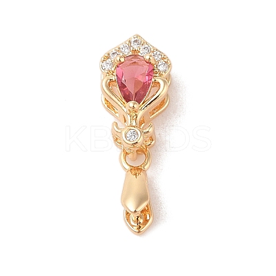 Golden Brass Micro Pave Clear Cubic Zirconia Ice Pick Pinch Bails LS-KK-B100-049G-03-1