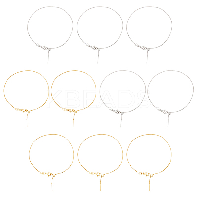 10Pcs 2 Colors Brass Box Chains Slider Bracelet Making KK-BC0013-29-1