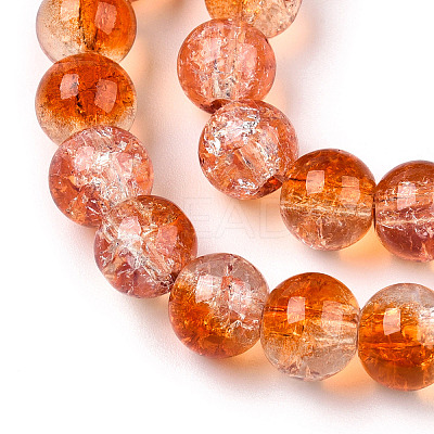 Transparent Crackle Baking Paint Glass Beads Strands X1-DGLA-T003-01A-11-1