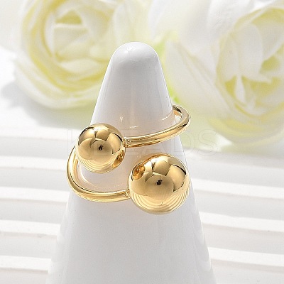 304 Stainless Steel Round Cuff Rings for Women RJEW-A063-01E-G-1