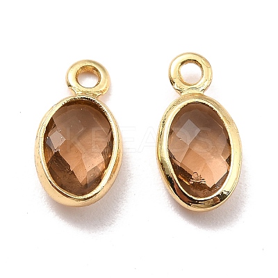 Eco-Friendly Brass with Glass Pendants KK-K268-01P-1