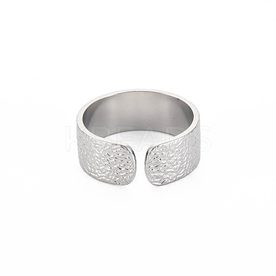 Non-Tarnish 304 Stainless Steel Flat with Word Love Open Cuff Ring for Women RJEW-S405-205P-1