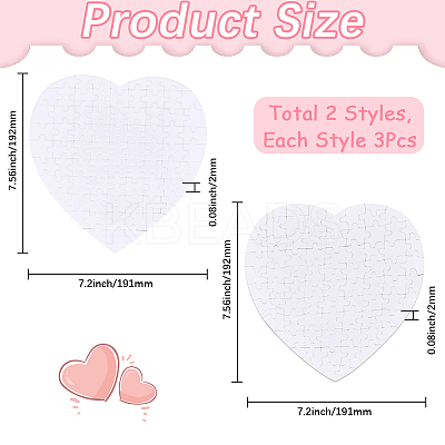 6Pcs 2 Styles Paper Heat Transfer Blank Puzzle for Adult Chrildren DIY-SP0004-29-1