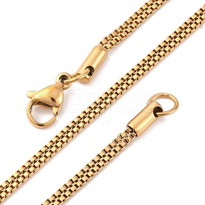 2.5MM 304 Stainless Steel Double Box Chain Necklaces NJEW-Q013-05G-1