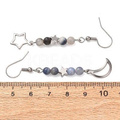 Natural Mixed Stone Dangle Earring EJEW-JE05934-1