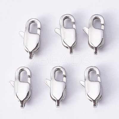 Tarnish Resistant 304 Stainless Steel Lobster Claw Clasps STAS-P190-06-1
