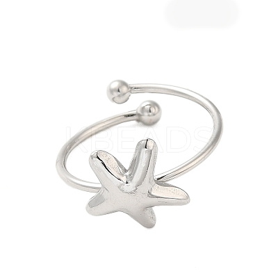 Non-Tarnish 304 Stainless Steel Open Cuff Ring RJEW-M167-08C-P-1