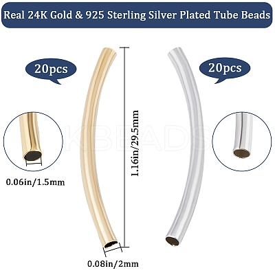 40Pcs 2 Colors Brass Tube Beads KK-CN0002-91-1