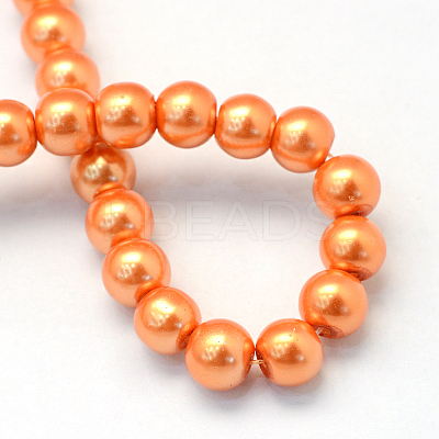 Baking Paint Pearlized Glass Pearl Round Bead Strands HY-Q003-10mm-36-1