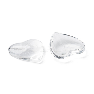 Transparent Glass Heart Cabochons X-GGLA-R021-20mm-1
