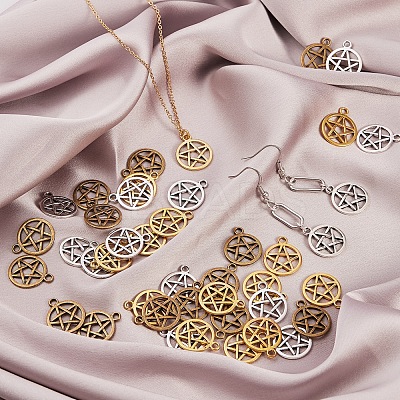 150Pcs 3 Colors Tibetan Style Alloy Wicca Charms TIBEP-SZ0001-05-1