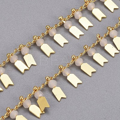 3.28 Feet Handmade Glass Beaded Chains X-CHC-I029-06D-1