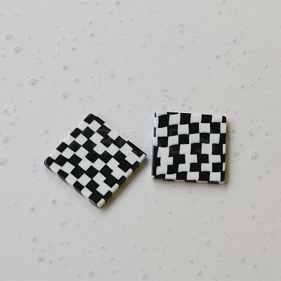 Acrylic Plaid Charm FIND-SZC0010-430-1