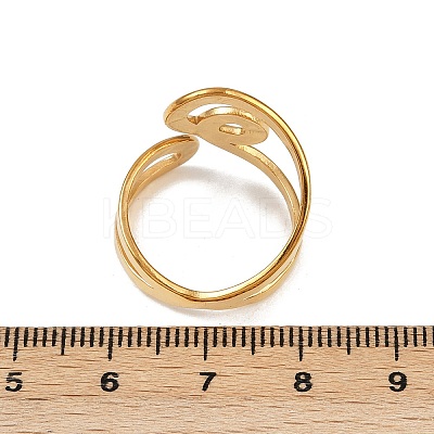 304 Stainless Steel Cuff Open Rings for Women RJEW-H255-01G-02-1