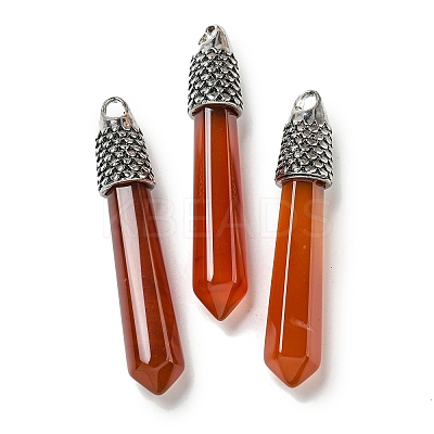Natural Red Agate(Dyed & Heated) Pointed Big Pendants G-F766-02AS-02-1
