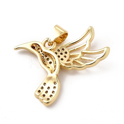 Rack Plating Brass Micro Pave Cubic Zirconia Pendants KK-E072-10G-1