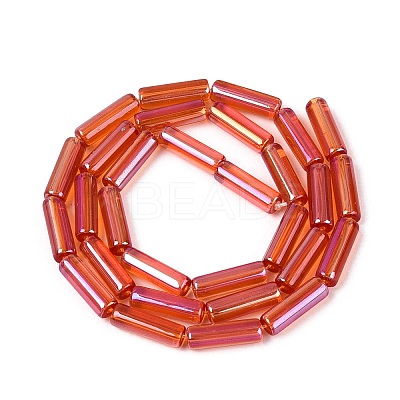Electroplate Transparent Glass Beads Strands EGLA-Q132-02A-C02-1