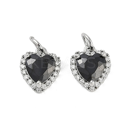 Brass Micro Pave Cubic Zirconia Charms KK-U043-14P-1