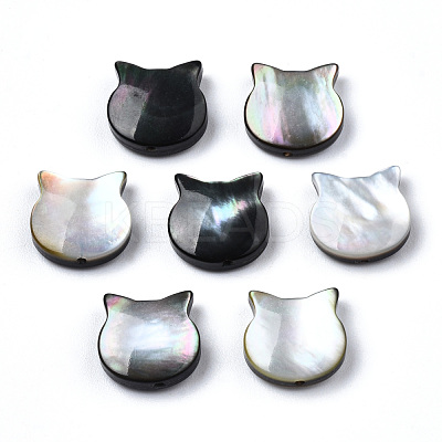 Natural Black Lip Shell & White Shell Beads SSHEL-N034-123A-1