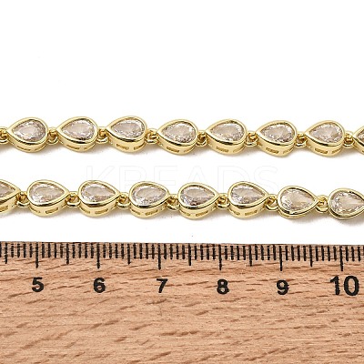 Brass Micro Pave Cubic Zirconia Geometric Tennis Necklaces NJEW-C121-02B-G-1