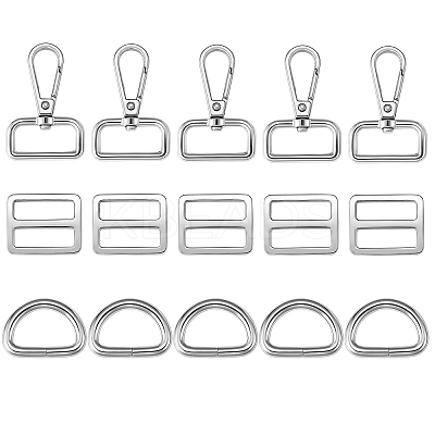 15Pcs 3 Style Iron D Rings FIND-SZ0002-18-1