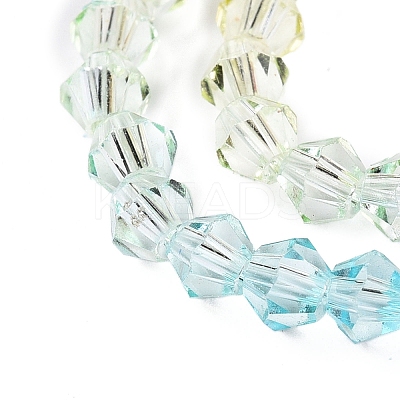 Gradient Color Baking Paint Glass Bead Strands DGLA-A039-T6mm-A012-1