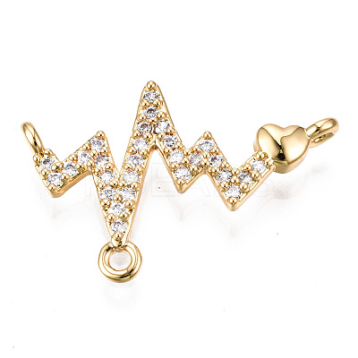 Brass Micro Pave Clear Cubic Zirconia Chandelier Component Links X-KK-S359-150-RS-1