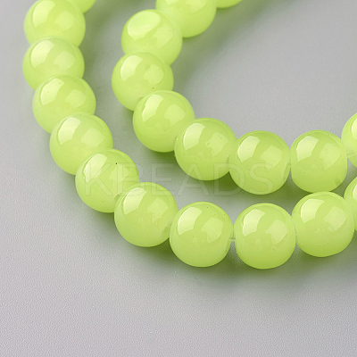 Baking Paint Imitation Jade Glass Round Bead Strands LS-DGLA-Q021-10mm-08-1