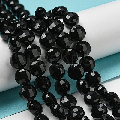 Natural Black Onyx(Dyed & Heated) Beads Strands G-K351-A02-01-1