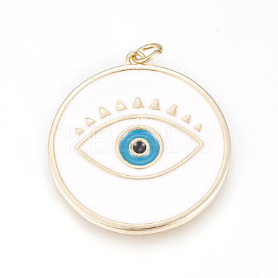 Brass Enamel Pendants ZIRC-L078-069C-NR-1