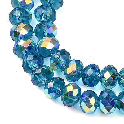 Electroplate Transparent Glass Beads Strands EGLA-A046-01B-10-1