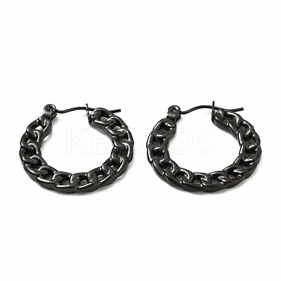 Ion Plating(IP) 304 Stainless Steel Curb Chain Shape Stud Earrings for Women EJEW-F283-02EB-1