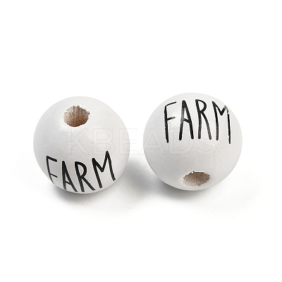 Spray Painted Wood European Beads WOOD-F017-09A-1