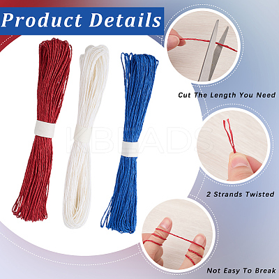 3 Bundles 3 Colors  Twisted Paper Cord DIY-CP0012-06E-1