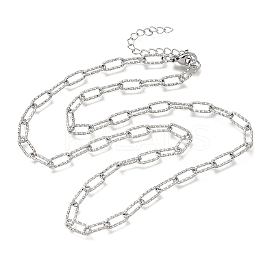 4MM 304 Stainless Steel Textured Paperclip Chain Necklaces for Man and Women SA-CBAB767-09P-1