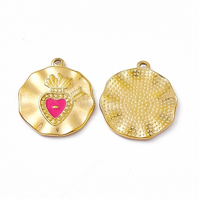 PVD Vacuum Plating 201 Stainless Steel Enamel Pendants STAS-J401-VC1023-1