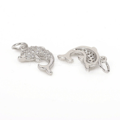 Brass Micro Pave Cubic Zirconia Charms ZIRC-L096-09P-1